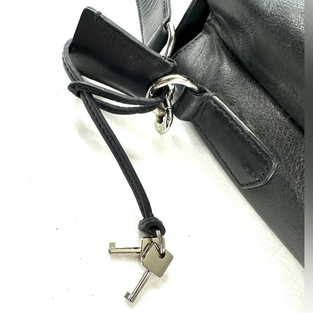 Coach Vintage Metro 5307 Black Leather Large Laptop Briefcase Bag Lock Keys